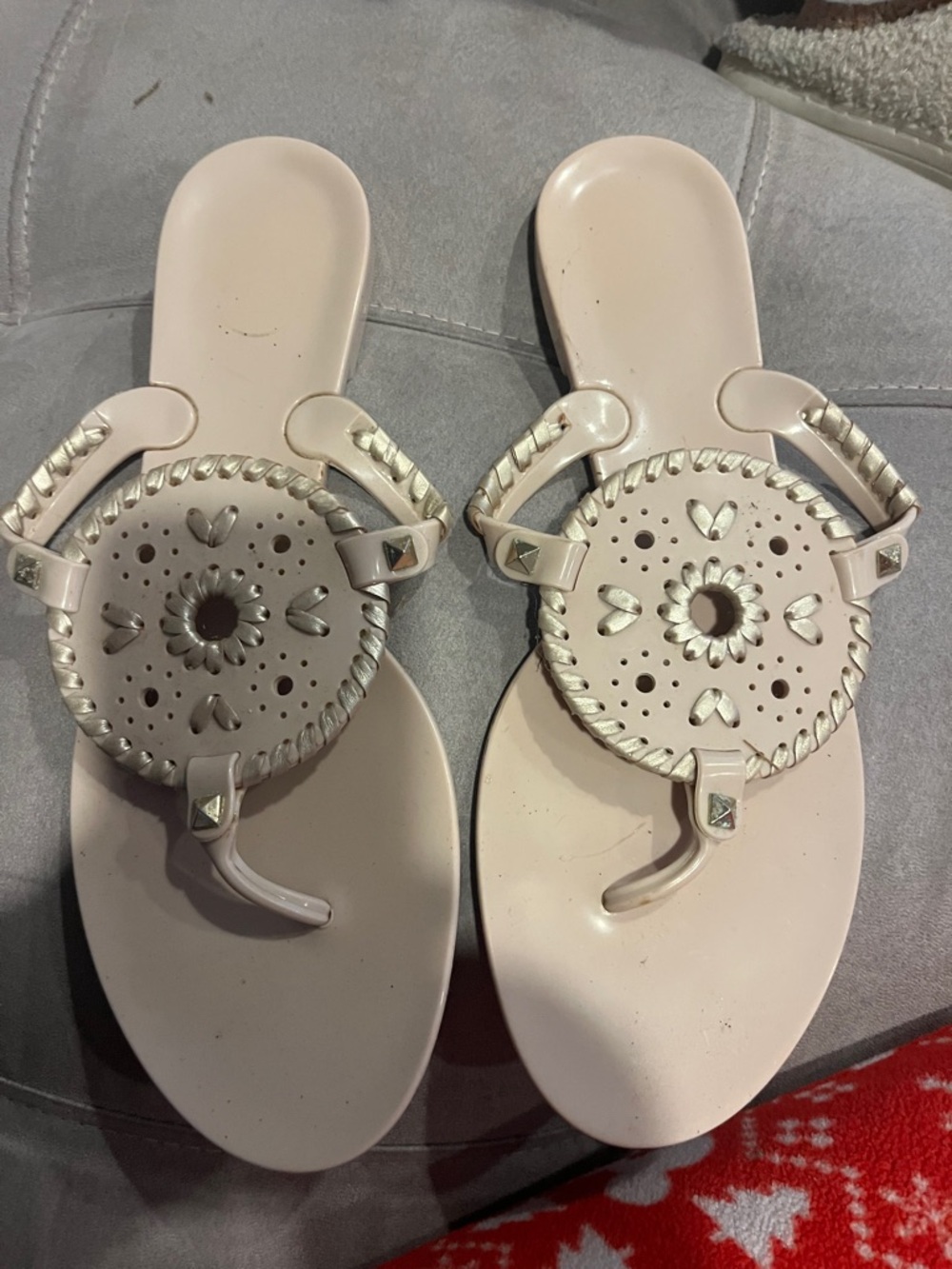 Jack Rogers Blush Pink Medallion Thong Sandals